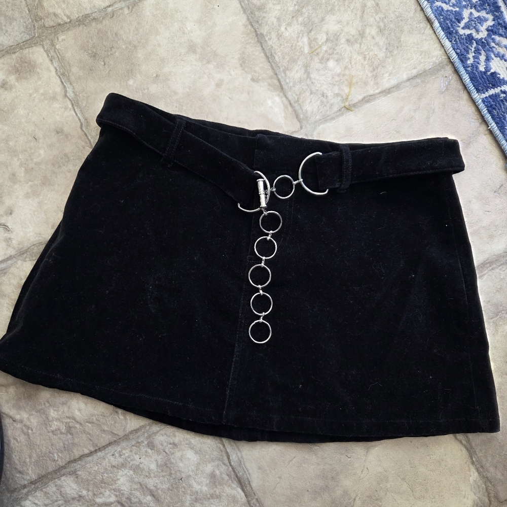 Faux Suede/velvet Mini Skirt